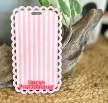Personalized Scalloped Badge Buddy | Coastal Badge Reel Backer | Nurse Badge Buddy | Teacher Badge Tag | Preppy Coastal Name Badge