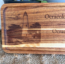Outer Banks Lighthouse Acacia Serving Tray | Engraved OBX Heritage Coastal Gift