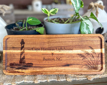 Outer Banks Lighthouse Acacia Serving Tray | Engraved OBX Heritage Coastal Gift