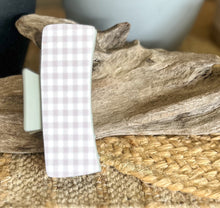 Grey Gingham Hair Claw | 4.5 Inch Acrylic Claw Clip | Neutral Coastal Hair Accessory