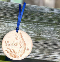 Outer Banks Map Ornament | Engraved OBX North Carolina Wooden Christmas Ornament