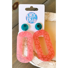 Pink Leopard Oval Acrylic Dangle Earrings - OBX Prep