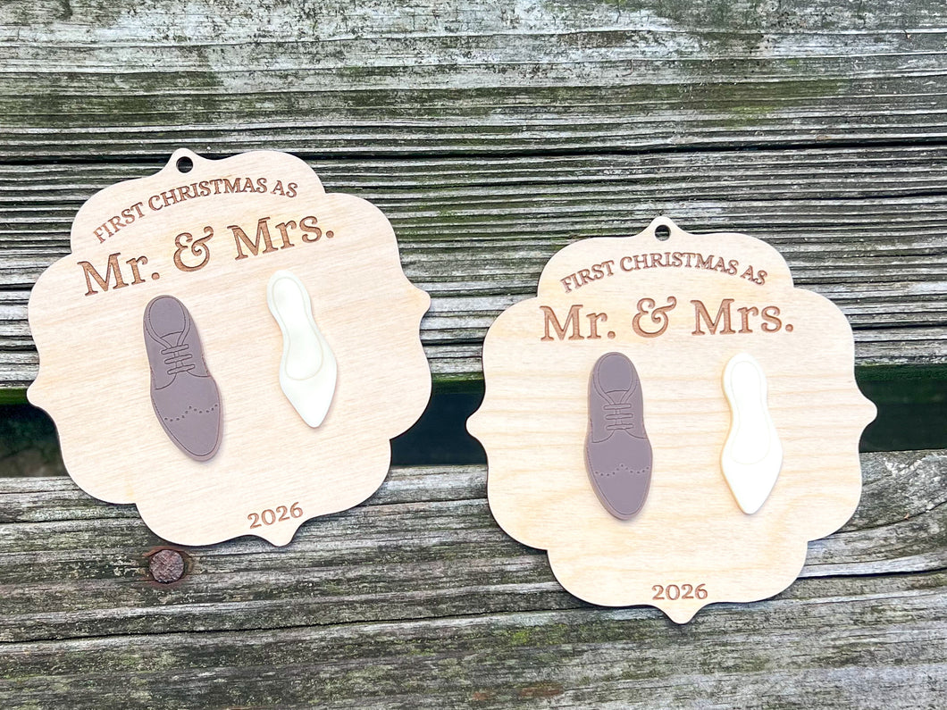 Personalized First Christmas as Mr. & Mrs. Ornament