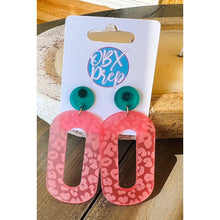 Pink Leopard Oval Acrylic Dangle Earrings - OBX Prep