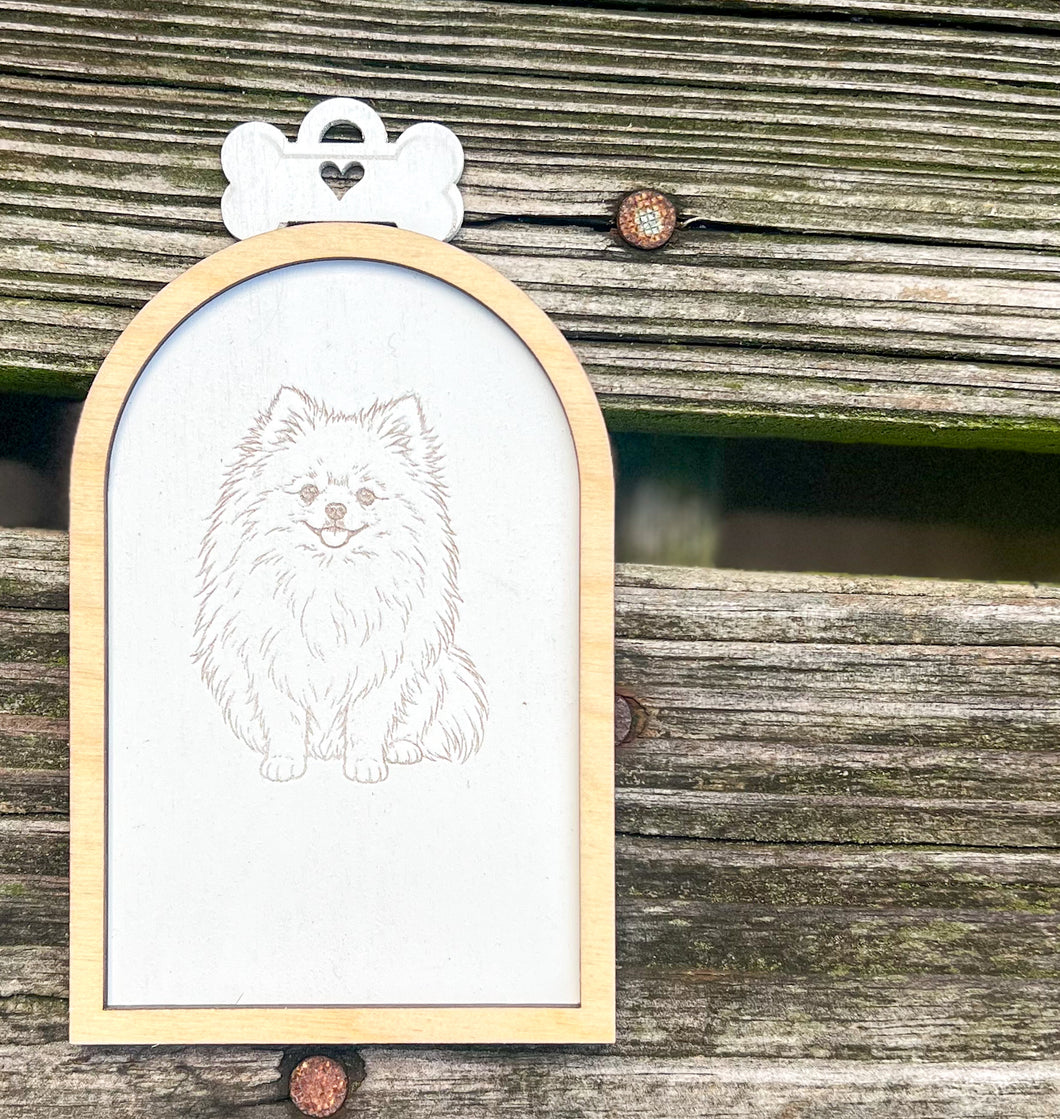 Personalized Dog Christmas Pet Name and Dog Breed Engraved Ornament
