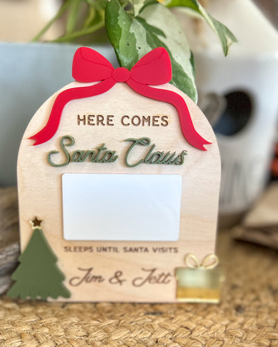 Personalized Christmas Countdown Sign | Dry Erase Santa Countdown | Christmas Magnet or Mini Shelf Sitter | Kids Advent Gift
