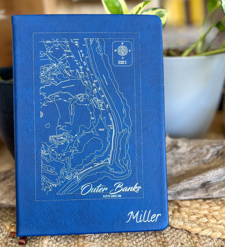 Personalized Coastal Map Notebook | Custom Beach Journal