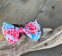 Patriotic Chinoiserie Floral Beaded Hair Bow Clip 