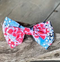 Patriotic Chinoiserie Floral Beaded Hair Bow Clip 