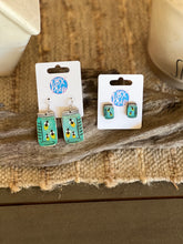 Firefly Jar Earrings – Hand-Painted Birch Wood in Stud or Dangle.