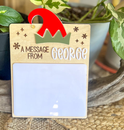 Personalized Christmas Elf Dry Erase Message Board | Reusable Christmas Tradition