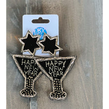 Happy New Year Martini Glass Earrings - OBX Prep