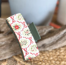 Christmas Ornament Bow Pattern Hair Claw | 4.5" Holiday Hair Clip | Patterned Acrylic Hair Accessory | Christmas Gift