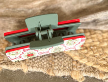 Christmas Ornament Bow Pattern Hair Claw | 4.5" Holiday Hair Clip | Patterned Acrylic Hair Accessory | Christmas Gift