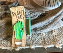 Crazy Plant Lady Hair Claw – 3D Hand-Painted Birch Wood