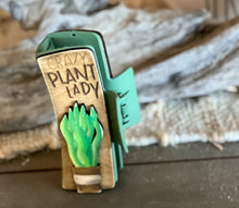 Crazy Plant Lady Hair Claw – 3D Hand-Painted Birch Wood