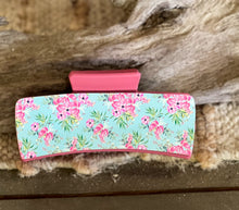 Tropical Floral Hair Claw | Soft Blue & Pink Print | Handmade in OBX