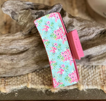 Tropical Floral Hair Claw | Soft Blue & Pink Print | Handmade in OBX