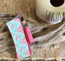 Tropical Floral Hair Claw | Soft Blue & Pink Print | Handmade in OBX