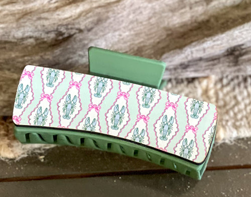Coquette Lobster Hair Claw | Handmade in OBX | Soft Nautical Style