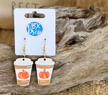 Pumpkin Spice Latte Hand-Painted Earrings