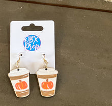 Pumpkin Spice Latte Hand-Painted Earrings