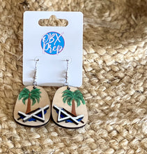 Adirondack Beach Scene Hand-Painted Earrings