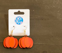 Hand-Painted Layered Pumpkin Earrings – Handmade in the Outer Banks