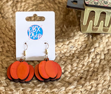 Hand-Painted Layered Pumpkin Earrings – Handmade in the Outer Banks