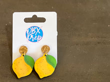 Hand-Painted Lemon Drop Earrings | Birch Wood | Resort Preppy Style