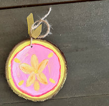 Hand-Painted Coastal Ornament Set | Grandmillennial Preppy Christmas Decor | OBX Handmade Wood Slices