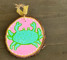 Hand-Painted Coastal Ornament Set | Grandmillennial Preppy Christmas Decor | OBX Handmade Wood Slices
