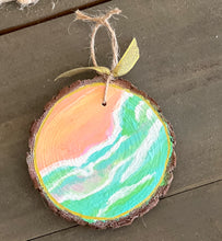 Hand-Painted Coastal Ornament Set | Grandmillennial Preppy Christmas Decor | OBX Handmade Wood Slices