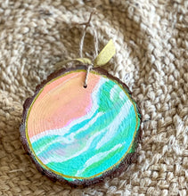 Hand-Painted Coastal Ornament Set | Grandmillennial Preppy Christmas Decor | OBX Handmade Wood Slices