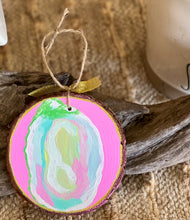 Hand-Painted Coastal Ornament Set | Grandmillennial Preppy Christmas Decor | OBX Handmade Wood Slices