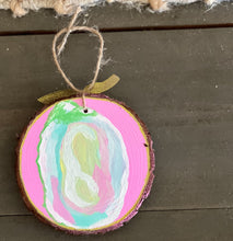 Hand-Painted Coastal Ornament Set | Grandmillennial Preppy Christmas Decor | OBX Handmade Wood Slices