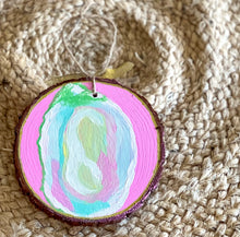Hand-Painted Coastal Ornament Set | Grandmillennial Preppy Christmas Decor | OBX Handmade Wood Slices