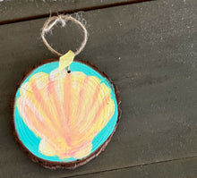 Hand-Painted Coastal Ornament Set | Grandmillennial Preppy Christmas Decor | OBX Handmade Wood Slices