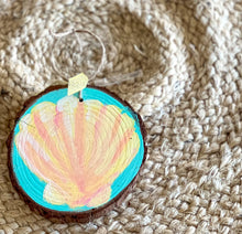 Hand-Painted Coastal Ornament Set | Grandmillennial Preppy Christmas Decor | OBX Handmade Wood Slices