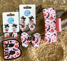 Spooky Coquette Personalized Halloween Bow Bag Tag – Custom Name, OBX Handmade.