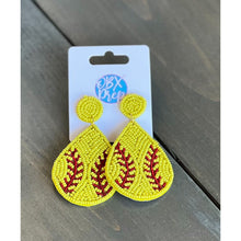 Softball Teardrop Seed Beaded Dangle Earrings - OBX Prep