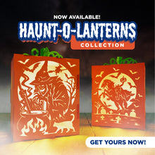 Haunt-O-Lanterns – 3D Pumpkin Light Boxes | Handmade Birch Halloween Décor | Spooky Tea Light Lantern with Faces or Haunted Scenes