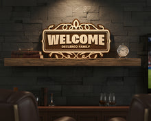 Cheers & Welcome Bar Sign – Custom Whiskey Bar Sign – Hand Painted OBX Bar Decor