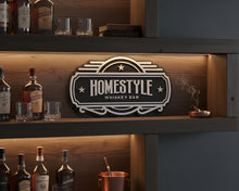 Cheers & Welcome Bar Sign – Custom Whiskey Bar Sign – Hand Painted OBX Bar Decor