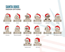 Custom Dog Breed Christmas Ornaments – Handcrafted Birch with Santa Hat 🐾🎄 Also great for Pet Businesses