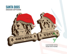 Custom Dog Breed Christmas Ornaments – Handcrafted Birch with Santa Hat 🐾🎄 Also great for Pet Businesses