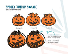 Hand-Painted Spooky Pumpkin Signs | Halloween Door Décor | Two-Layer Baltic Birch | 6 Designs