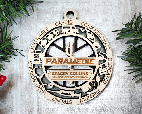 First Responder Personalized Christmas Ornaments – Handcrafted Birch or Maple