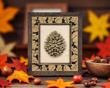 Harvest Frames Collection – Fall Wall Décor | Handmade Wood Frame with Pumpkin, Leaf, Acorn, Pinecone, or Cornucopia | OBX Rustic Home Décor