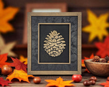 Harvest Frames Collection – Fall Wall Décor | Handmade Wood Frame with Pumpkin, Leaf, Acorn, Pinecone, or Cornucopia | OBX Rustic Home Décor